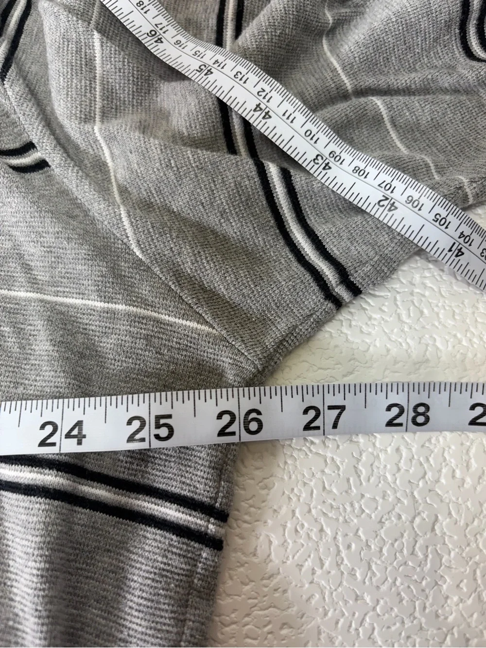 Ralph Lauren Gray Polo with Black & White Stripes 1762